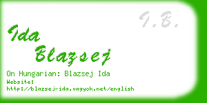 ida blazsej business card